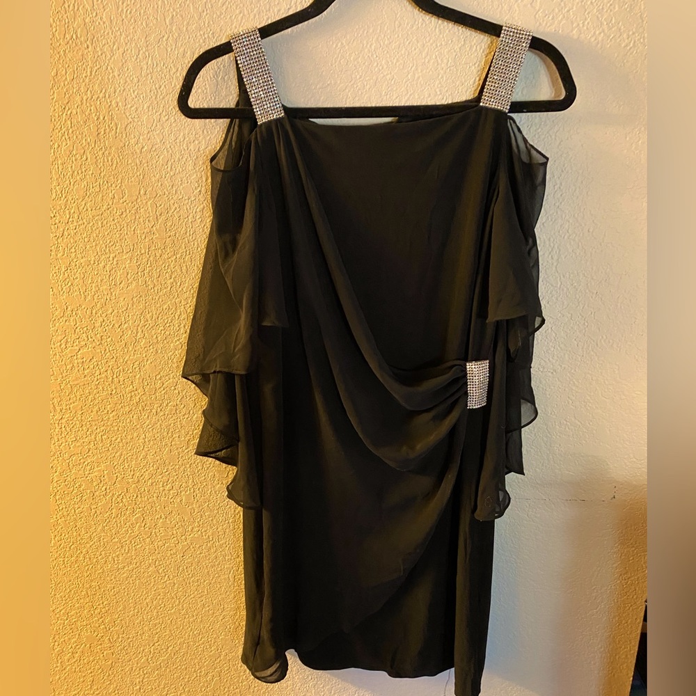 MSK Black Cape Dress